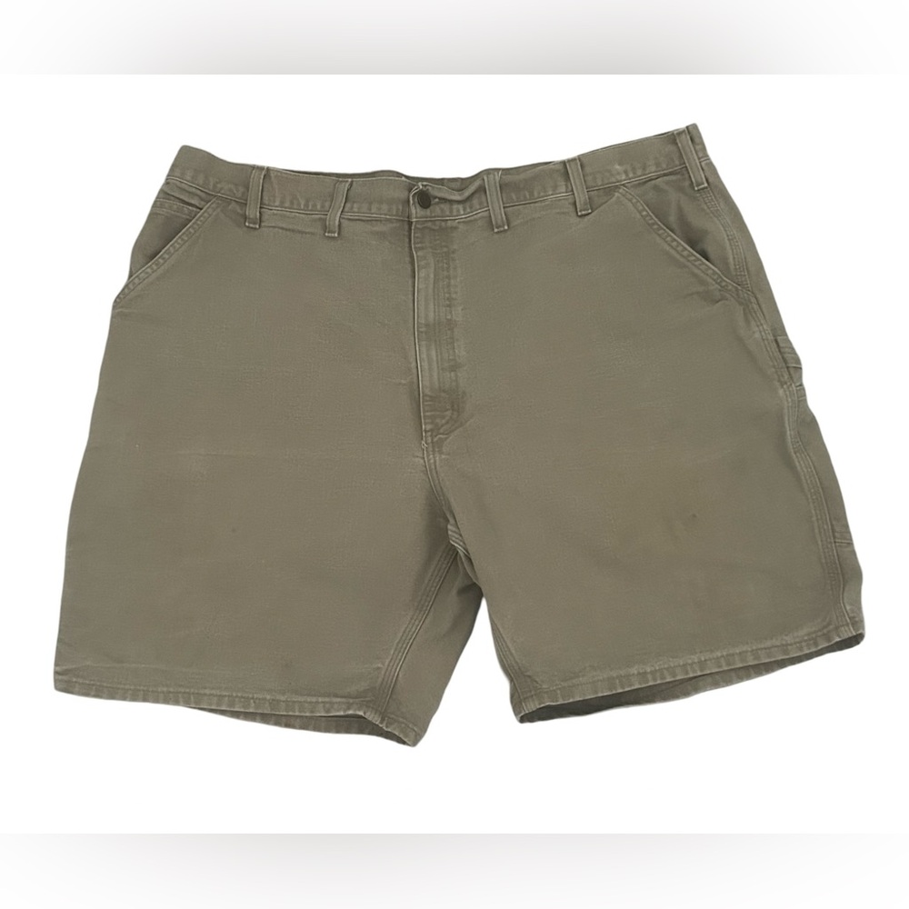 VTG Y2K Carhartt Men’s Sz 46 Canvas Carpenter Utility Tan Khaki Cotton Shorts